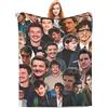 Humpceat Pedro Pascal, coperta in pile morbido e confortevole, con collage di foto, per divano, ufficio, letto, auto, campeggio, coperta in peluche, coperta da spiaggia (101,6 x 127 cm)