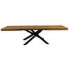 KONTE.DESIGN Tavolo ARGENTARIO allungabile in legno impiallacciato, finitura Rovere Grano, gambe incrociate in metallo nero, 160x90-260x90 cm