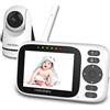 HelloBaby Baby Monitor Neonato con 355°Rotazione Telecamera Visione Notturna, Videocamera Schermo da 3.2 '', Monitor Neonati Video e Audio, Temperatura e Allarme, Supporto di 8 Lingue