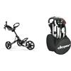 Clicgear Unisex 4.0 4 0 TROLLEY NERO, nero, taglia unica UK + Copricerchi per carrello da golf Longridge CGWC01, nero, grande