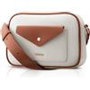 Vulkitty Borsa Tracolla Donna Piccola Elegante con Tracolla Larga, Bianco e Marrone