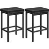 HOOBRO Sgabelli da Bar, Set da 2, Sgabelli da Cucina, Imbottitura Spessa 5 cm, Altezza di 63 cm, Facile da Montare e da Pulire, Adatto per Cucina, Ristorante, Bar, Bancone, Nero EBB21BY01