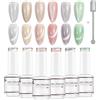 Nicedeco Smalto Cat Eye Semipermanente per Unghie Colori Kit Smalto magneticp per Unghie Lampada UV LED Soak Off Gel Nail Polish Set 32, 6x8ML