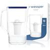 Wessper Caraffa Filtrante con Contatore a LED, 3,3 Litri, caraffa filtro acqua con Filtro Classic, Filtri a carboni attivi, Compatibile con i filtri brita Classic - Blu