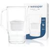 Wessper Caraffa FIltrante 3,3 Litri, con Contatore a LED, Caraffa Filtro Acqua con FIltro, FIltri per Acqua a Cartuccia di Carboni Attivi, Riduce il Calcare e il Cloro, BPA-Free - Bianco