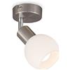 B.K.Licht Faretto LED orientabile con paralume in vetro, inclusa lampadina E14, luce calda 3.000K, 5W, 470Lm, plafoniera da parete o soffitto