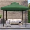 OKYUK Tetto di ricambio per gazebo, impermeabile, doppio tetto, copertura di ricambio per gazebo da giardino (3 x 3 m, verde)