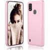 DESSEN Cover per ZTE Blade A51 - Liquido Silicone Custodia Antiurto Protezione Case Sottile e Morbida TPU Bumper con Fodera Microfibra Antigraffio, Rosa