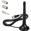 meukcez Antenna Radio DAB FM Telescopica Interna con Base Magnetica, Antenna FM radio da Interni 75 Ohm, Compatibile con Sintonizzatori Stereo, Ricevitori AV, Amplificatori, Sistemi Home Cinema e HiFi