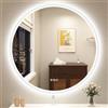 STARLEAD Specchio-Bagno-con-Luce e Bluetooth 80cm, Specchio-Rotondo-Bagno-LED con Antifog, Dimmerabile, 3 Colori Luce, Memoria, IP44, HD Vetro Temperato