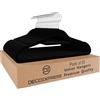 Deco Express Grucce Velluto, Salvaspazio Antiscivolo Stampelle Armadio per Vestiti - Pacco Multipla (Nero, Confezione da 20)