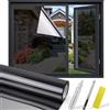 UIOK Pellicola per Vetri Finestre, Pellicola Adesiva per Vetri Nero Grigio Pellicola Oscurante Vetri Finestre, Pellicola Privacy Finestr-e 44.5x400cm Anti 99% UV Pellico-la Oscurante per Ufficio Casa