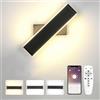 Audor Applique da parete interno con telecomando e App Bluetooth, 24 W Smart lampada da parete dimmerabile 2700 K-6500 K,temperatura colore e luminosità, illuminazione da parete con modalità luce notturna