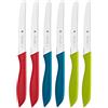 WMF Classic Line - Set di 6 coltelli da colazione, 23 cm, lama ondulata, coltello per il pane, lama speciale in acciaio e manico in plastica, multicolore