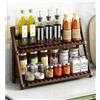 Dreamhousey Scaffalatura da Cucina, Organizzatore per la Casa, Portaspezie a 2 Ripiani, Multifunzionale, Semplice e Moderno, Portafiori in Bambù e Legno, Organizer (Marrone, L)