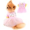 PAIDEFUL Abito in Garza per Cani di Taglia Piccola Media Gatti Ragazze Femmine Gilet in Morbido Cotone Tee Gonna Tutu Traspiranti Cucciolo Chihuahua Abiti Abbigliamento Primavera Estate Rosa L
