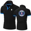 Seroni Polo da Uomo Ad Asciugatura Rapida Abbigliamento da Palestra per Bottoni Saab T-Shirt Stampata Top Abbigliamento T-Shirt Semplice con Colletto T-Shirt da-Black+Blue||XL