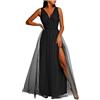 HAOLEI Vestito Donna Da Sera con Spalline Abito da Festa Scintillante a Trapezio Altalena Abito Da Donna Vintage Con Paillettes Anni '20 Con Frange Sexy Maniche Scollo A V Per Matrimoni Feste Cocktail
