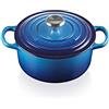 Le Creuset Cocotte rotonda Evolution in ghisa vetrificata con Coperchio, diameter 20 cm, Azzurro, 21177202202430