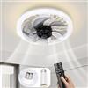 Asslye Ventilatore da Soffitto con Luce Silenzioso 3 Colori LED Telecomando Lampadario Ventilatore Soffitto, 4 Velocita con Convertitore Extender 85V-265V per Soggiorno Camera da Letto