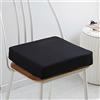 OREAMY Cuscino per sedia in memory foam, rimovibile, spessore 5/8 cm, 40/45/50 cm, cuscino di lusso, antiscivolo, per sedie da pranzo, ufficio, cucina, 45 x 45 x 5 cm, nero