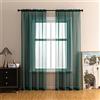 GYROHOME Tenda in voile trasparente con tasca per canna, filtro per la luce del sole, trasparente, per camera da letto, patio, set di 2 pannelli, verde scuro, 100 x 200 cm