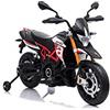 Tecnobike Shop Moto Elettrica per Bambini Motocicletta Piaggio Aprilia Racing Dorsoduro 12V Luci Suoni LED Ruote in Gomma Eva (Rosso)
