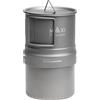 Maxi Caffettiera da campeggio Titanio Moka Pentola Caffè French Press Camping Macchine da caffè per viaggi all'aperto Picnic Escursionismo Giardino Falò 5oz ogni birra ACM-01, Grigio
