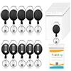 Fushing 10 Pezzi Porta Badge,Retrattile Portabadge Clip con Portachiavi Estensibile,Verticale Porta Badge con Clip Posteriore e Cinturino in Vinile