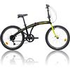Cicli Cascella BICI BICICLETTA CASCELLA POCKET PIEGHEVOLE 24' 6V NERO GIALLO (Nero - Giallo)
