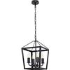 BEL AIR HOME - Lampadario a sospensione NORA 4xE-14 in metallo nero per interni, design elegante per sala da pranzo, soggiorno, camera da letto e altro ancora. (25x25x80 cm)