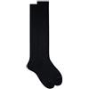 Gallo Calze lunghe uomo cotone blu tinta unita a coste