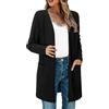 Generic Cardigan da donna lungo elegante - Maglione & Cardigan per donna lungo - Estivo cotone leggero sottile cappotto cardigan senza bottoni con tasche maglione lungo elegante maglia viscosa giacca abito,