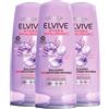 L'Oreal Paris L'Oréal Paris Elvive Hydra Hyaluronic Balsamo 72H Idratazione Profonda Azione Rimpolpante con Acido Ialuronico per Capelli Disidratati Ammorbidisce e Districa - 3 flaconi da 400 ml