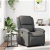 Gecheer Poltrona,Massaggiante,Relax Reclinabile,con Poggiapiedi,in Similpelle,Grigia,71x86,5x99,5,Poltrona per Anziani,Poltrona da TV,Poltrona Relax,Poltrona Reclinabile,Poltrona da Salotto