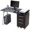 sal mar Myoffice Corners Scrivania Record, Vetro, Acciaio Verniciato, Nero, M