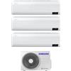 Samsung Climatizzatore Trial Split Inverter 7000 + 9000 + 9000 Btu Condizionatore con Pompa di Calore Classe A++/A+ Gas R32 Wifi (Unità Interna + Unità Esterna) - AR07TXEAAWK + 2 x AR09TXEAAWK + AJ052TXJ3KG Windfree Avant