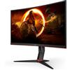 AOC Gaming CQ27G2S - Monitor curvo QHD da 27 pollici, 155 Hz, 1 ms, FreeSync Premium (2560x1440), HDMI, DiplayPort, Nero/rosso