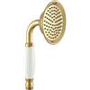 Ownace Soffione doccia vittoriano in ottone dorato, dimensioni più grandi, 10,7 cm, tradizionale ottone e ceramica, soffione doccia a mano per bagno