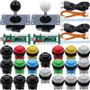 SJ@JX Arcade Game 2 Player Controller DIY Kit Microswitch Recessed Button 4&8 Way Joystick Zero Delay USB Encoder Fighting Stick Handles Console for PC MAME Raspberry Pi Retropie