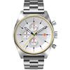 DeTomaso D10 Chronograph Limited Edition White Orologio da polso da uomo, analogico, al quarzo, acciaio inox, argento, bianco, Bracciale