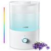FOHERE Umidificatori per Camera da Letto, Umidificatore con Riempimento Superiore da 3,2L per Stanze per Bambini e Piante, Diffusore di Oli Essenziali 2-IN-1 con Luce a 7 colori, silenzioso, Bianco