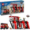 Lego City Caserma Dei Pompieri E Autopompa Stazione Con Camion 6 Minifigure Cane