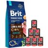 BRIT Premium By Nature Sensitive Lamb 15kg + scatolette con manzo 6 x 400g