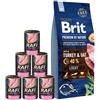 BRIT Premium By Nature Light 15kg + cibo umido con tacchino 6 x 400g