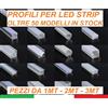 PROFILO ALLUMINIO 1m 2m 3m PER STRISCE STRIP LED BARRA RIGIDA PROFILATO