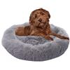 Paco Home Letto Per Cani Letto Per Gatti Soffice Cuscino Per Cani Ciambella Coperta Per Cesto Per Gatti Cesto Lavabile, Colore:Grigio, Dimensione:Ø80 cm