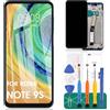 SRJTEK Per Xiaomi Redmi Note 9S Display LCD Per Xiaomi Redmi Note 9 Pro Sostituzione Dello Schermo M2003J6A1G M2003J6B2G Touch Digitizer Kit di Riparazione Con Telaio (Blu)