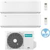 Hisense Climatizzatore Condizionatore Hisense Energy Pro X con Wifi R32 Dual Split Inverter 12000 + 12000 BTU con U.E. 2AMW52U4RXC Classe A++/A+