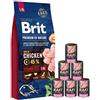 BRIT Premium By Nature Senior Large Extra Large L+XL 15kg + cibo umido con tacchino 6 x 400g